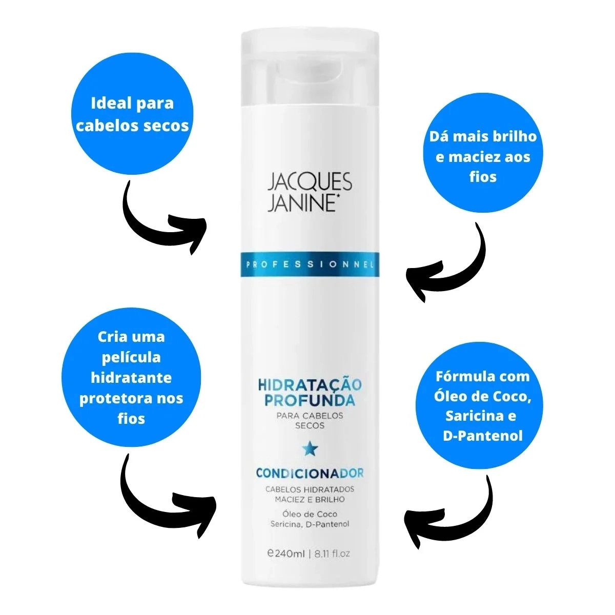 CONDICIONADOR HIDRATAÇÃO PROFUNDA JACQUES JANINE 240ML