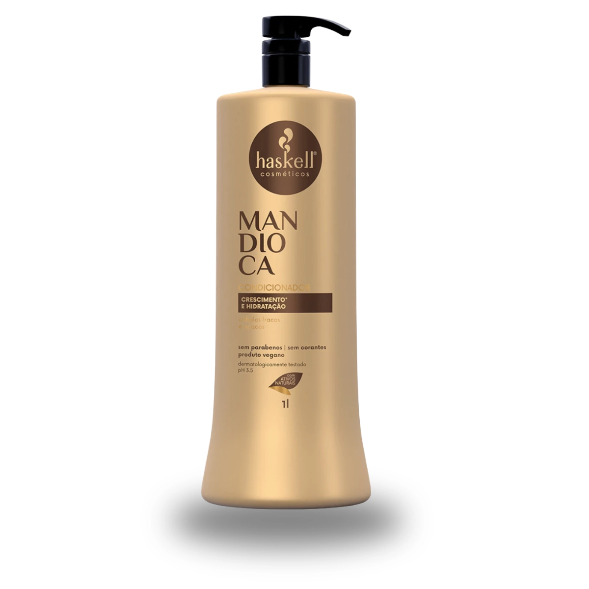 CONDICIONADOR MANDIOCA 1L HASKELL PLUS KIT FORÇA TOTAL E NUTRIÇÃO 10GR
