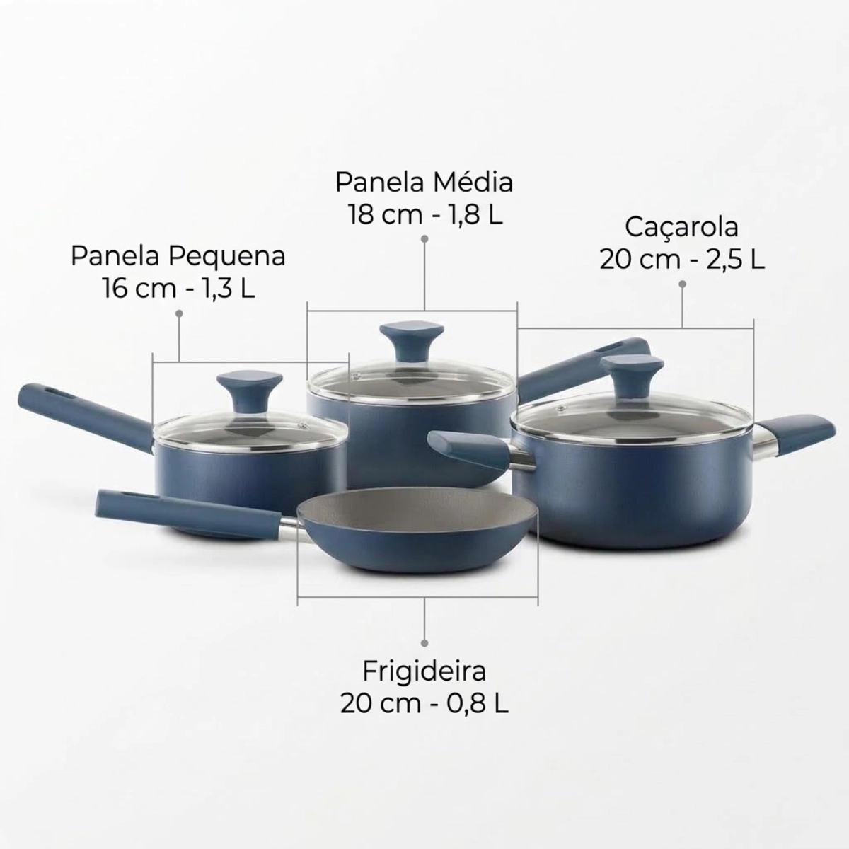CONJUNTO PANELAS ANTIADERENTES 4 PEÇAS EURO HOME INTENSE AZUL 