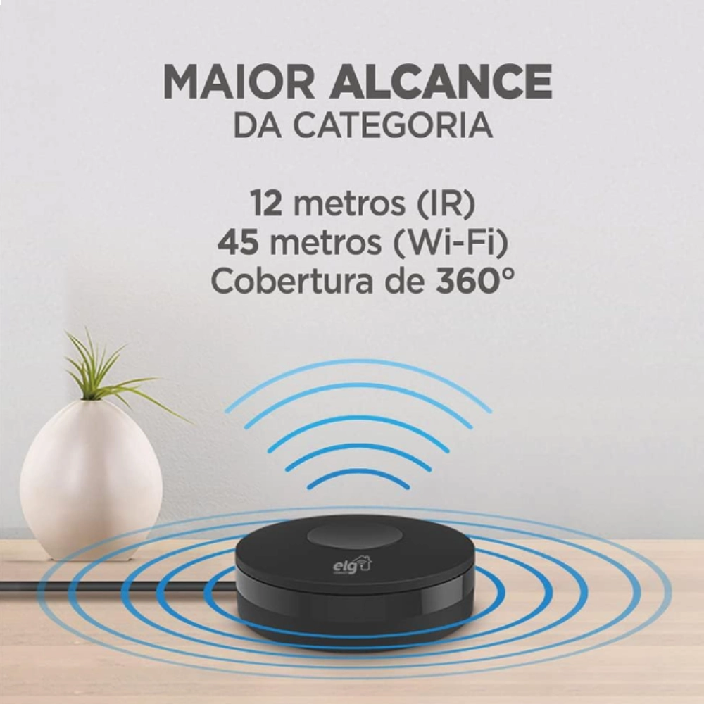 Controle Remoto Universal Inteligente Wi-Fi ELG SHIR300 Compatível com Alexa, Google, Ar Condicionado TV Projetor