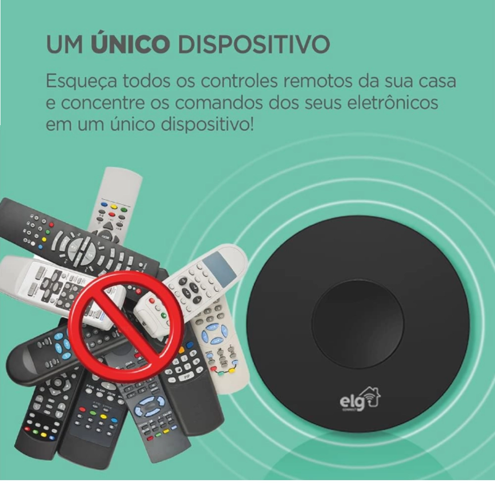 Controle Remoto Universal Inteligente Wi-Fi ELG SHIR300 Compatível com Alexa, Google, Ar Condicionado TV Projetor
