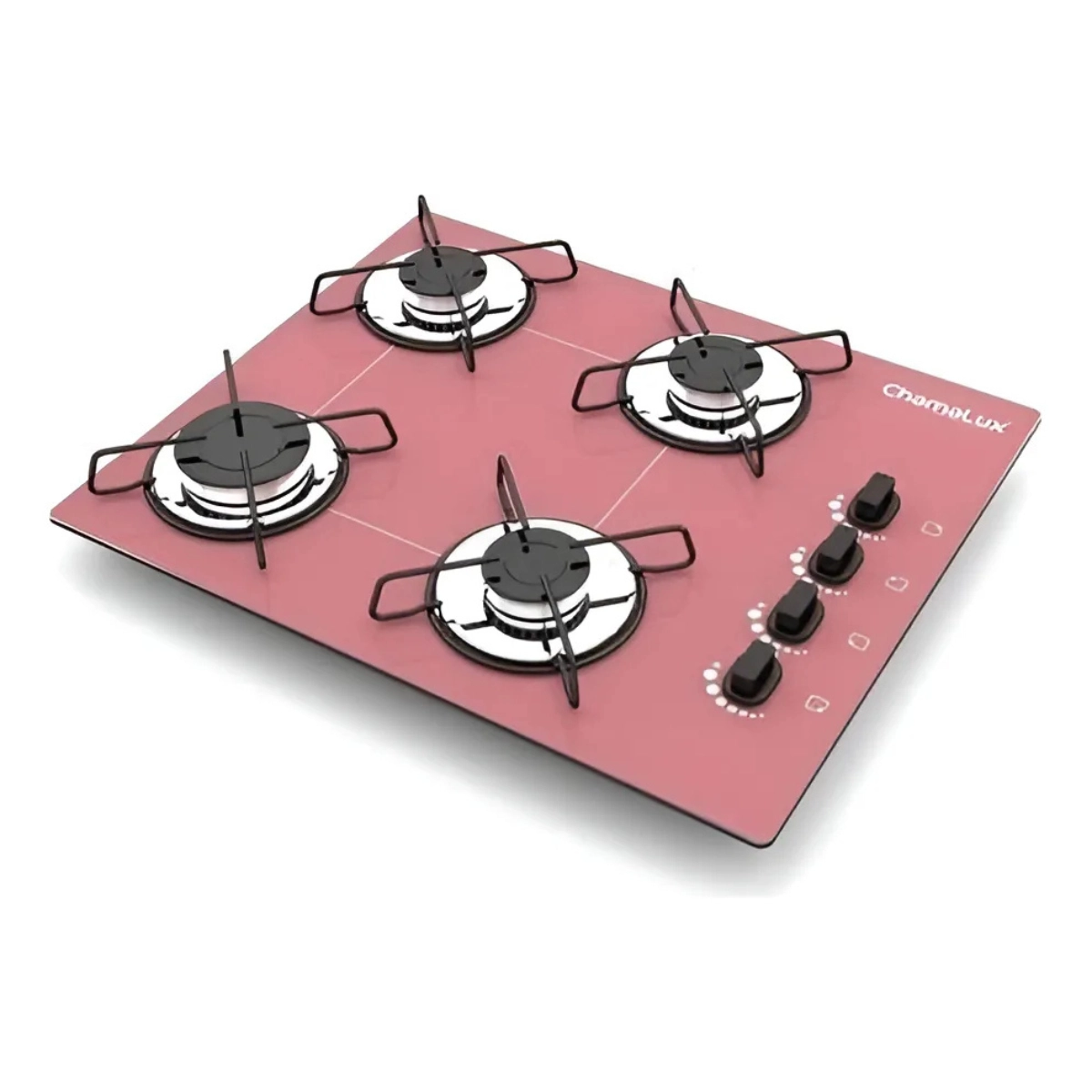 COOKTOP 4 BOCAS ULTRA CHAMA ROSA CHAPA CHAMALUX BIVOLT