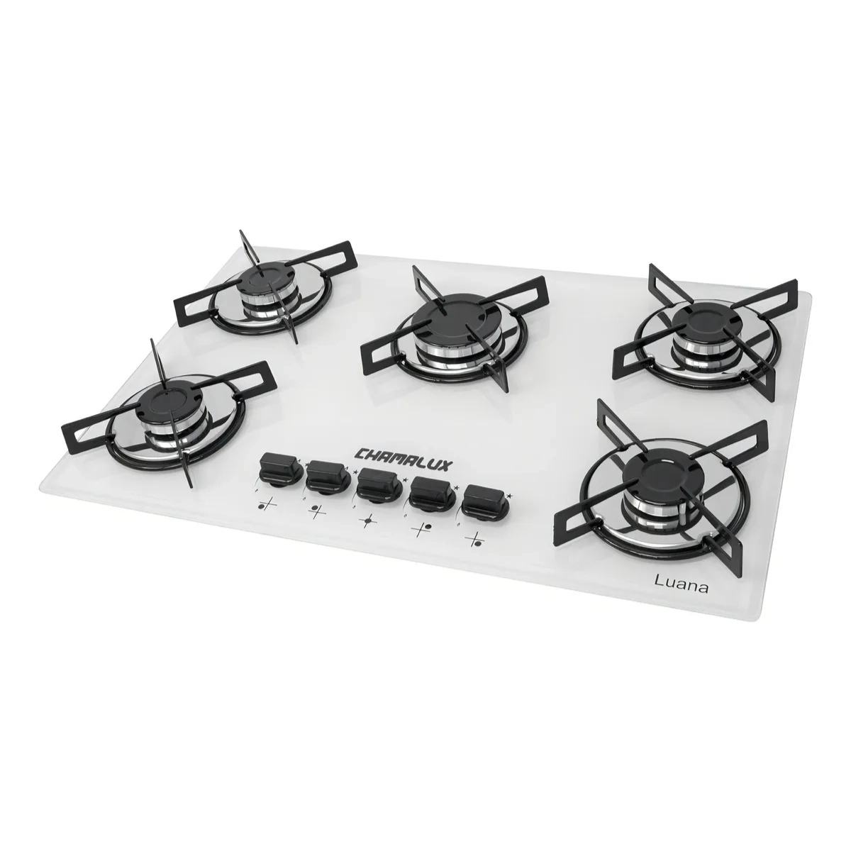 COOKTOP 5 BOCAS CHAMALUX BIVOLT ULTRA CHAMA TREMPE ARAMADA BRANCO