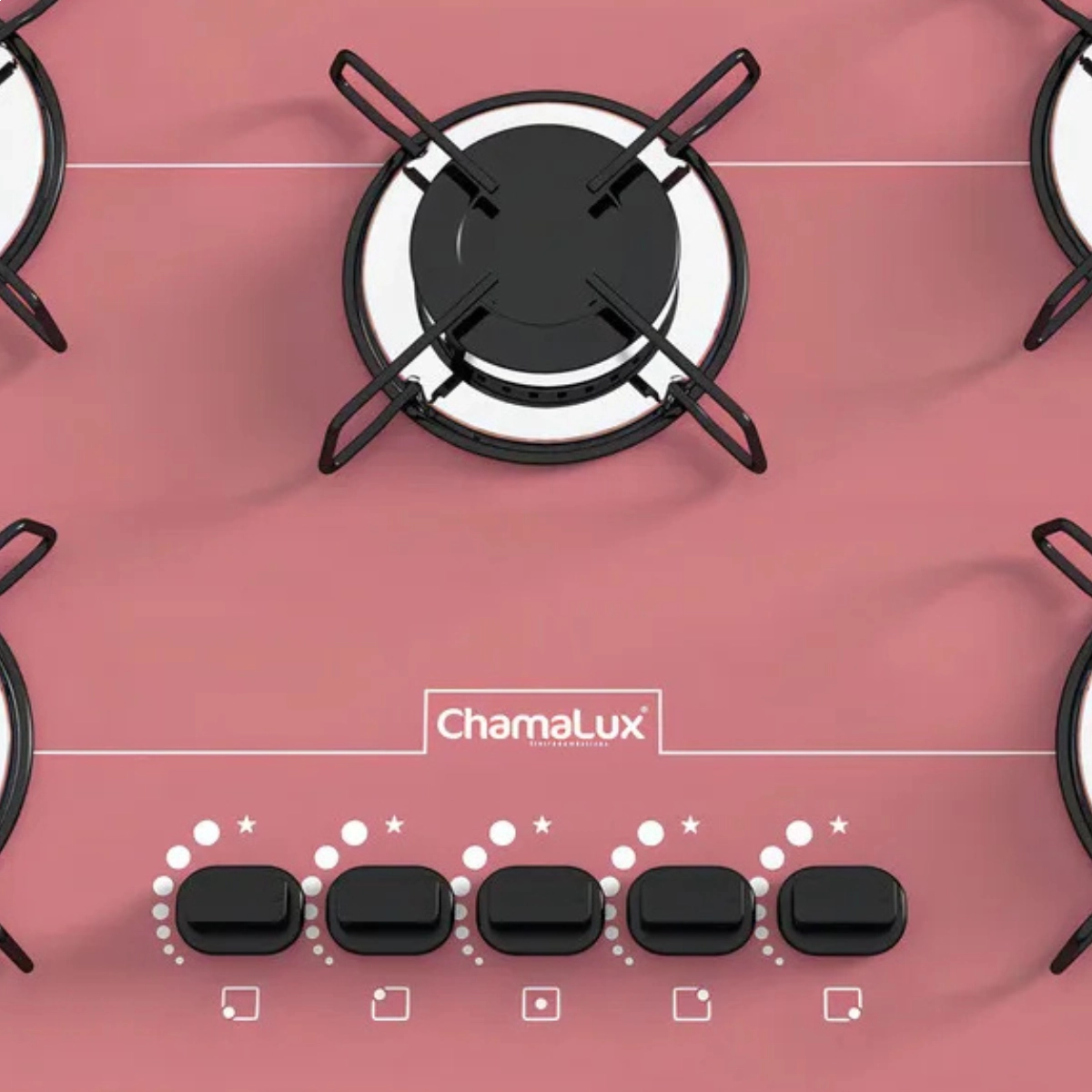 COOKTOP 5 BOCAS CHAMALUX BIVOLT ULTRA CHAMA TREMPE ARAMADA ROSA COOKTOP 5 BOCAS CHAMALUX BIVOLT ULTRA CHAMA TREMPE ARAMADA ROSA
