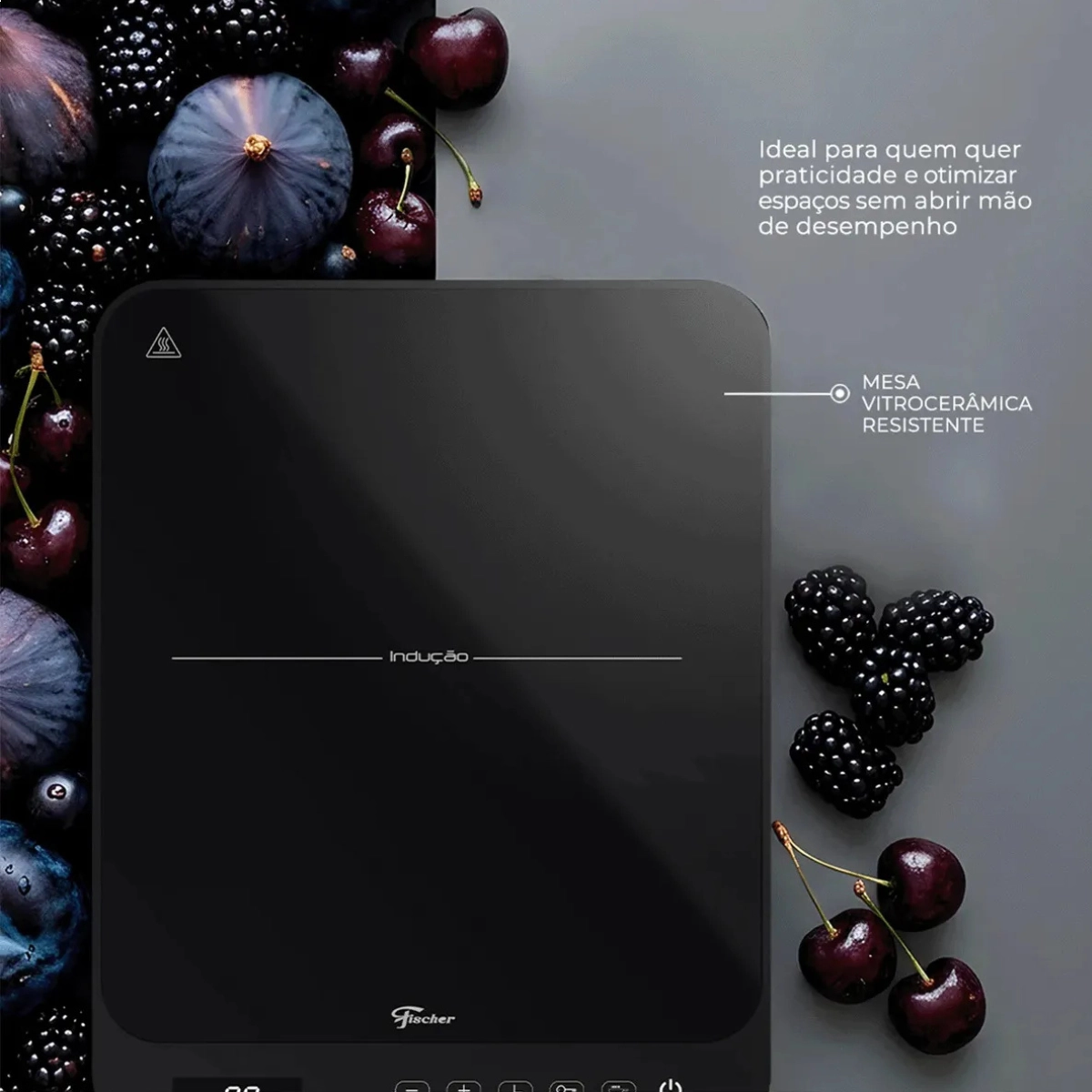 Cooktop de Inducao Fischer 1 Boca Bivolt Preto Touch Screen Portatil Cooktop de Inducao Fischer 1 Boca Bivolt Preto Touch Screen Portatil