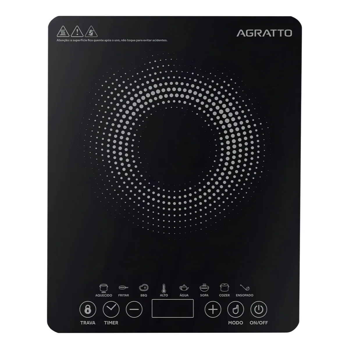 COOKTOP ELETRICO INDUÇÃO VITROCERAMICA FRIA 220V PRETO 1200W