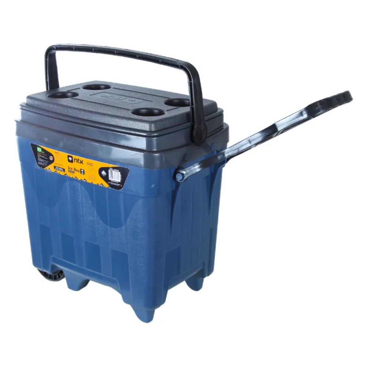 COOLER ICE BOX NAUTIKA 34 LITROS COM RODINHA AZUL 