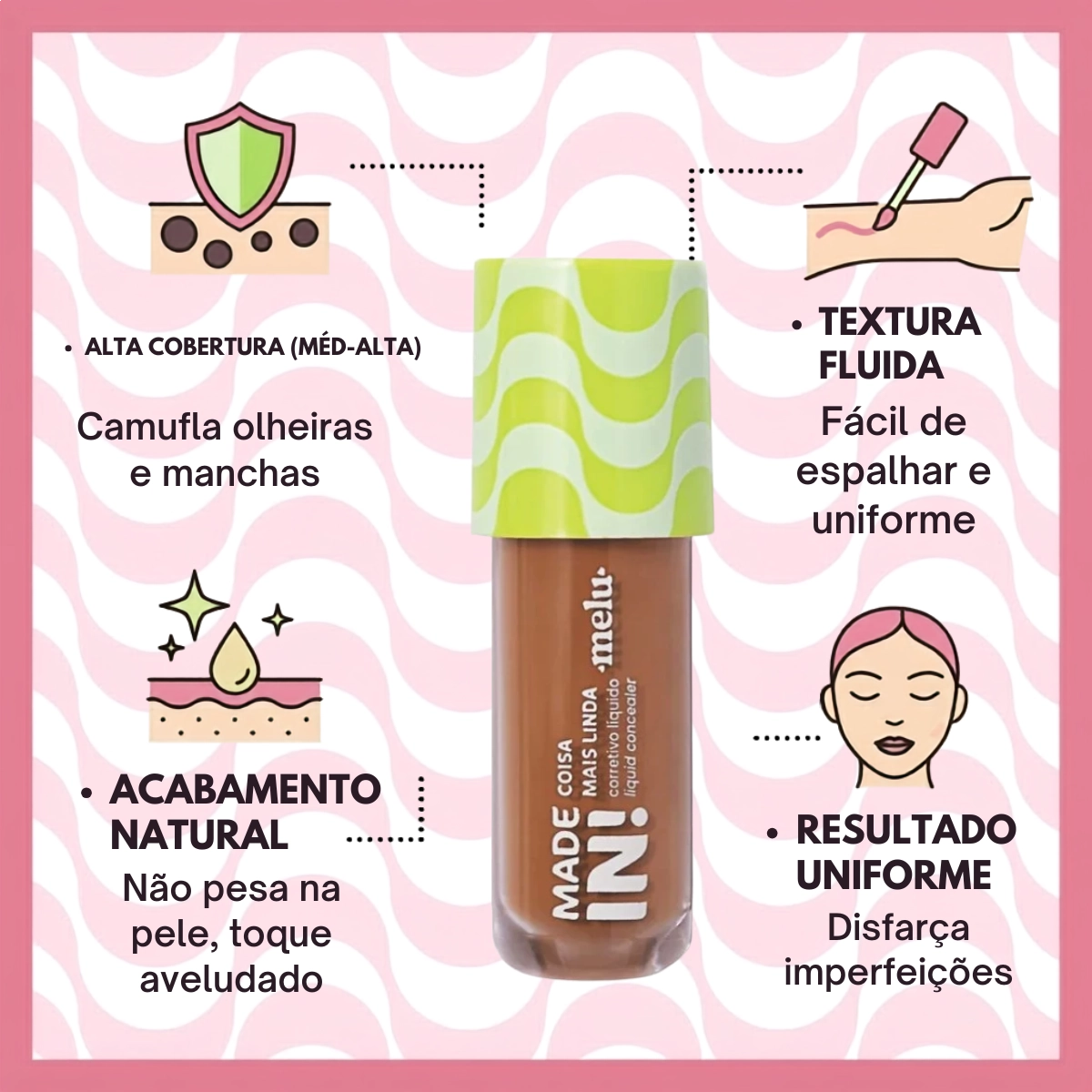 CORRETIVO LÍQUIDO COISA MAIS LINDA 105 RRM602-11 MELU RUBYROSE CORRETIVO LÍQUIDO COISA MAIS LINDA 105 RRM602-11 MELU RUBYROSE
