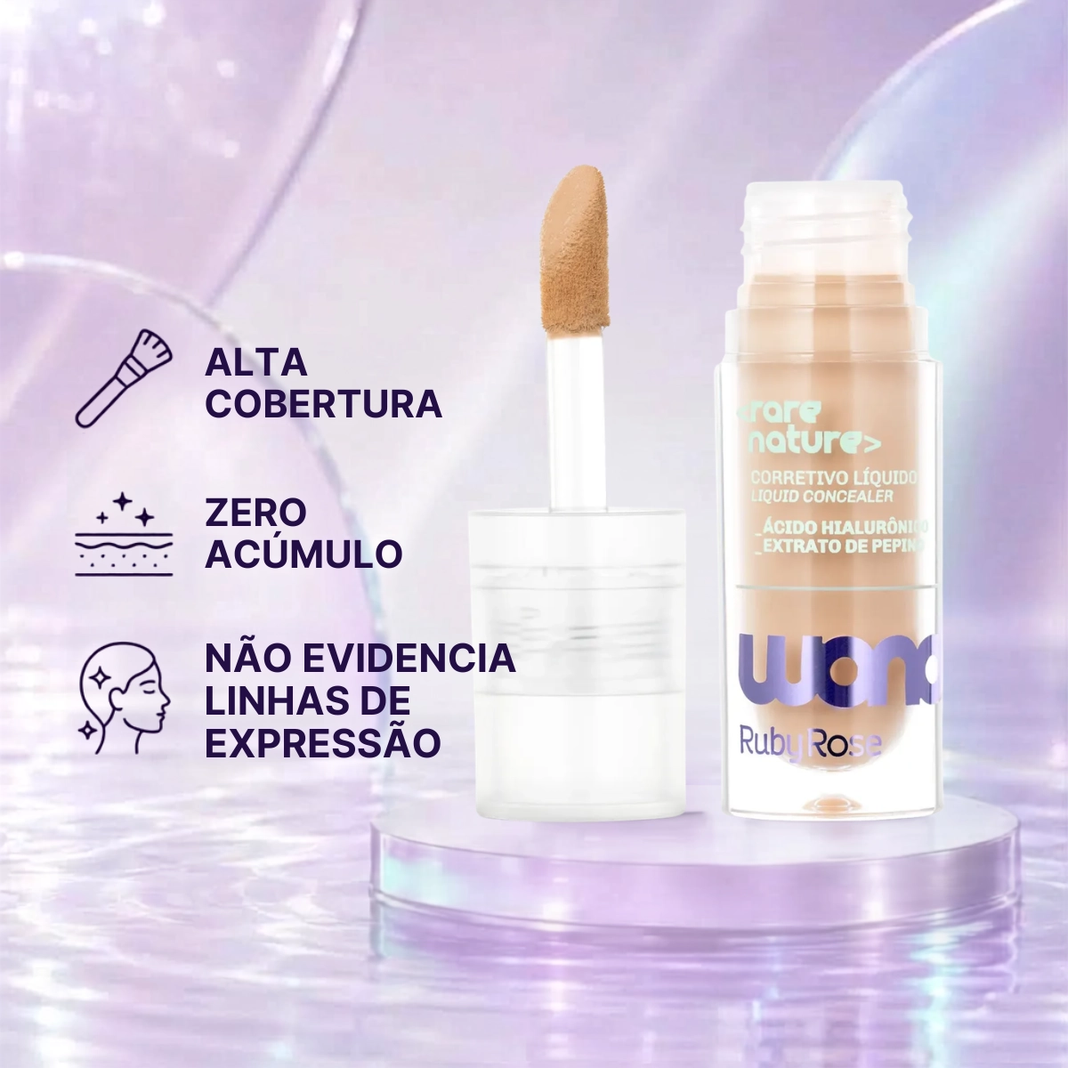 CORRETIVO LÍQUIDO RARE NATURE LINHA WONDER RN25 RUBY ROSE