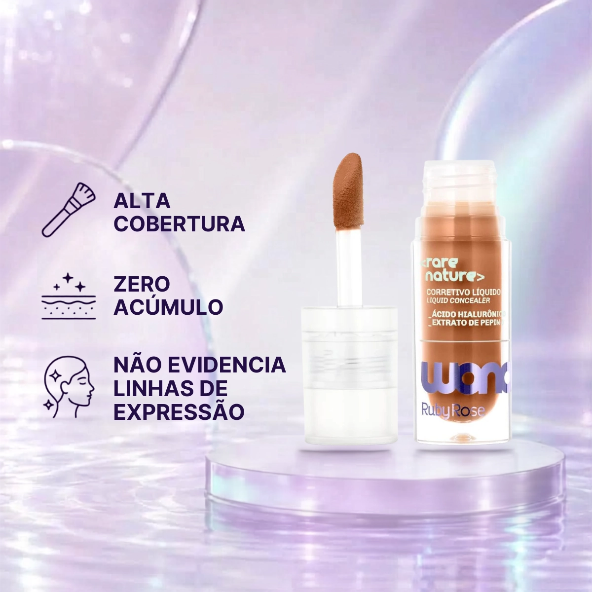CORRETIVO LÍQUIDO RARE NATURE LINHA WONDER RN40 RUBY ROSE CORRETIVO LÍQUIDO RARE NATURE LINHA WONDER RN40 RUBY ROSE