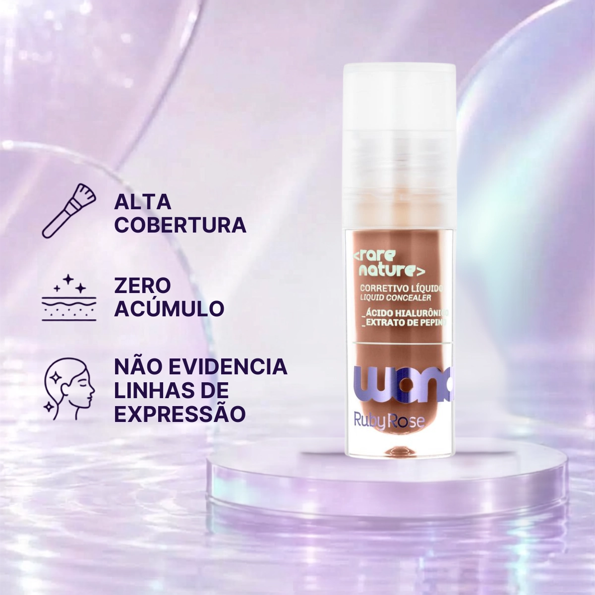 CORRETIVO LÍQUIDO RARE NATURE LINHA WONDER RN45 RUBY ROSE