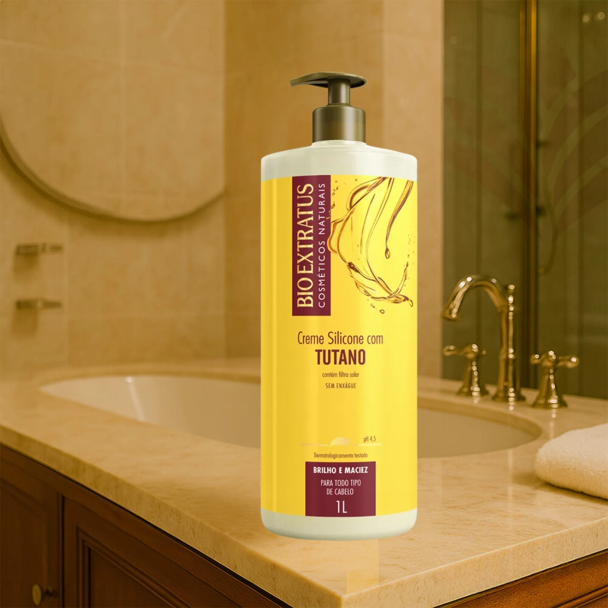 CREME CAPILAR SILICONE COM TUTANO E FILTRO SOLAR 1 LITRO
