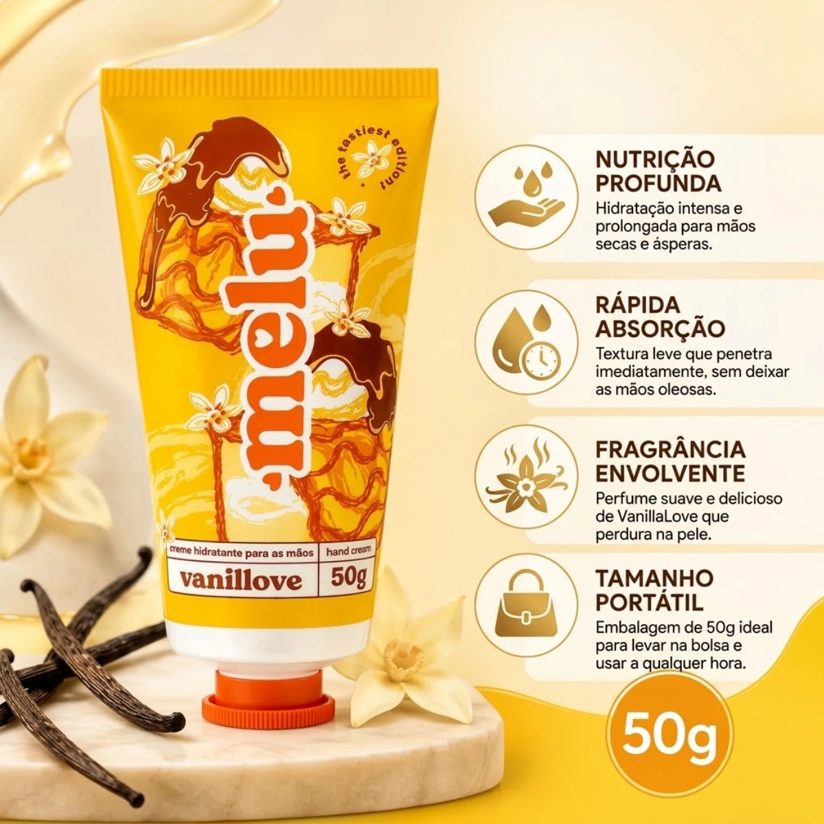 CREME HIDRATANTE PARA AS MAOS MELU RUBY ROSE VANILLOVE BAUNILHA CREME HIDRATANTE PARA AS MAOS MELU RUBY ROSE VANILLOVE BAUNILHA