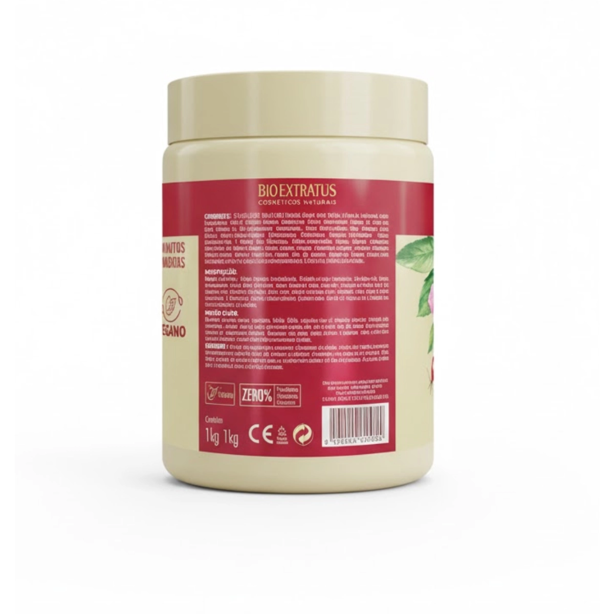 CREME VEGANO ROSA MOSQUETA PARA CABELO CRESPOS 1KG BIOEXTRATUS