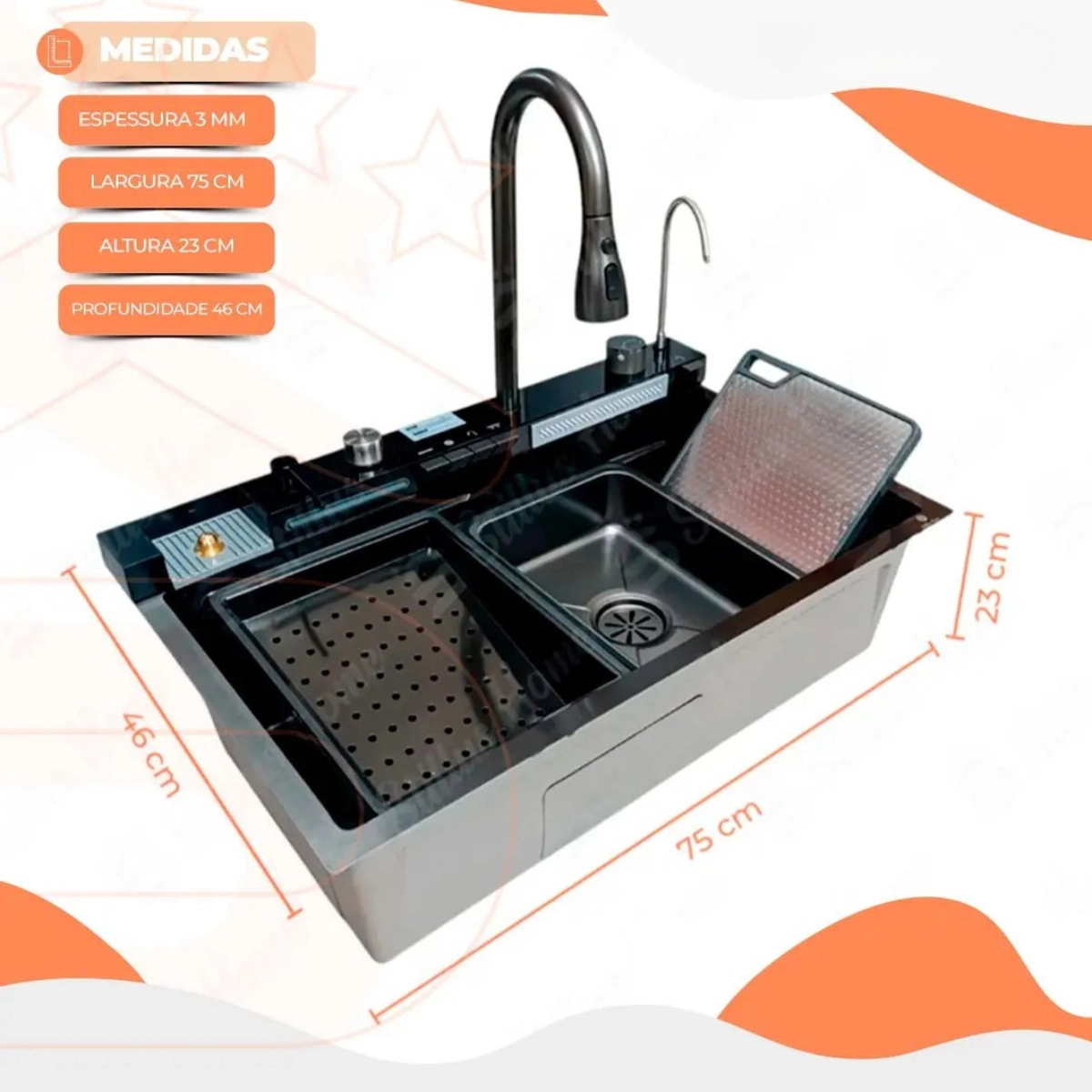 CUBA PARA COZINHA GOURMET PRETA AUTOMÁTICA MULTIFUNCIONAL LED DIGITAL CUBA PARA COZINHA GOURMET PRETA AUTOMÁTICA MULTIFUNCIONAL LED DIGITAL