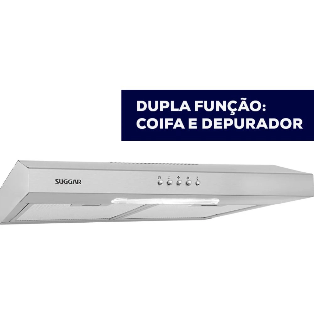 Depurador de Ar Suggar 60cm Slim 3 Vel. Dps161ix Inox 127v