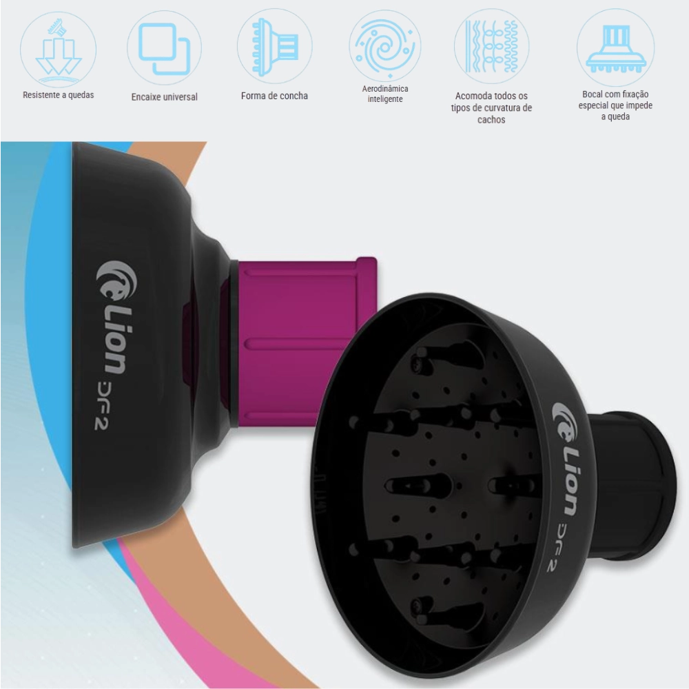 Difusor Secador Cabelo Cachos Universal Lion DF2