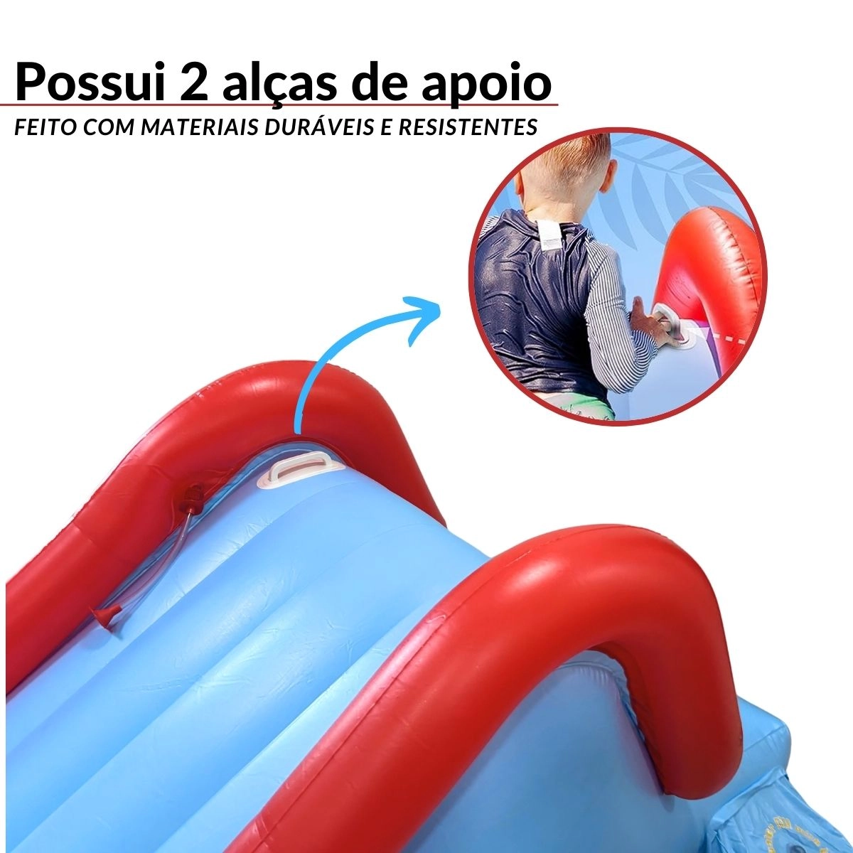 Escorregador Tobogã Inflável Gigante Azul Para Piscina 
