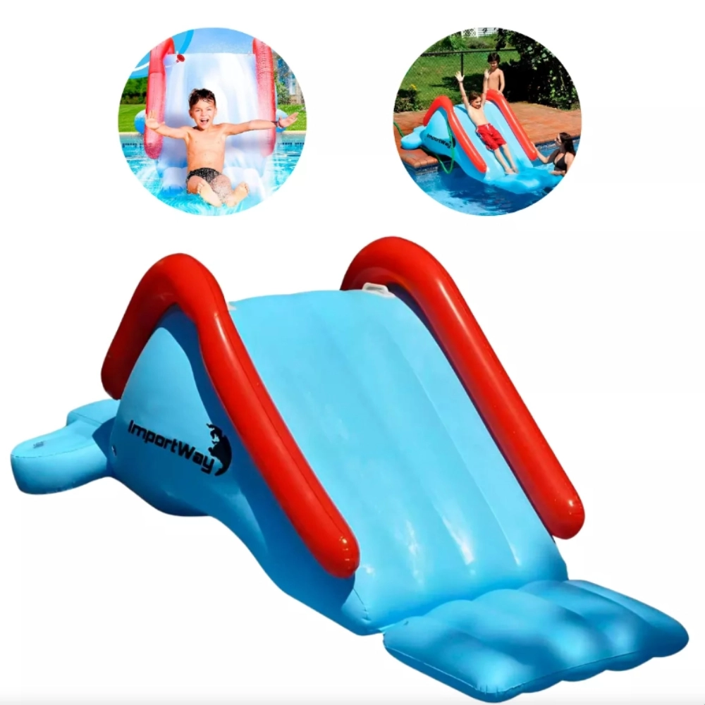 Escorregador Tobogã Inflável Gigante Azul Para Piscina 