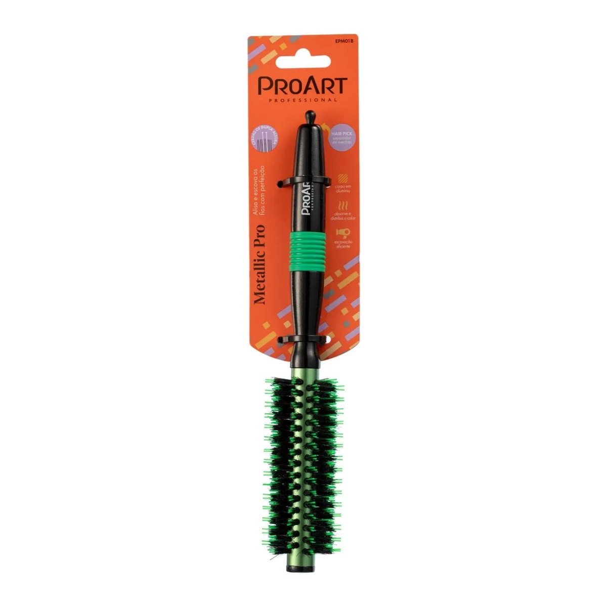 ESCOVA DE CABELO METALICA PRO VERDE 15MM TÉRMICA CERDAS DUPLAS ESCOVA DE CABELO METALICA PRO VERDE 15MM TÉRMICA CERDAS DUPLAS