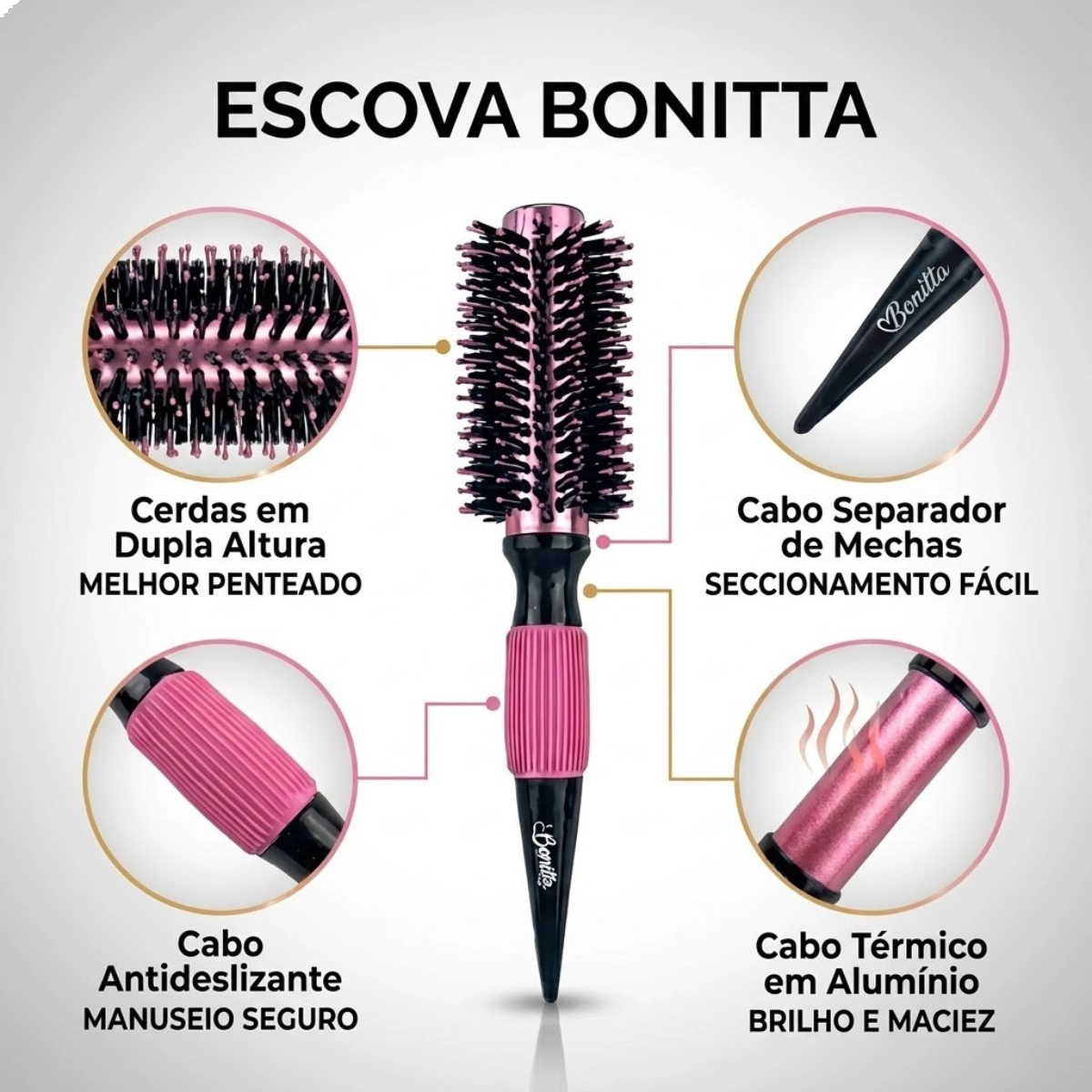 ESCOVA DE CABELO POP COLOR BONITTA BRILHO MARCO BONI 55MM