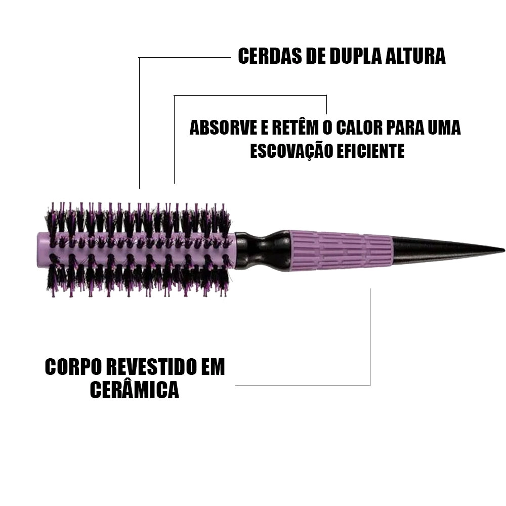 ESCOVA PROFISSIONAL CERÂMICA PROART 19MM LAVANDA ESCOVA PROFISSIONAL CERÂMICA PROART 19MM LAVANDA