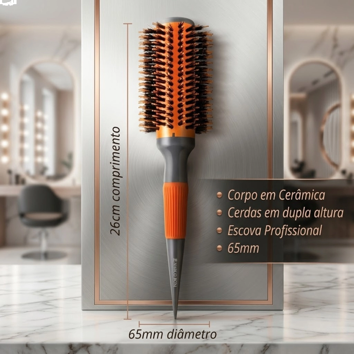 ESCOVA PROFISSIONAL MARCO BONI THERMAL CERAMIC ORANGE 65MM ESCOVA PROFISSIONAL MARCO BONI THERMAL CERAMIC ORANGE 65MM