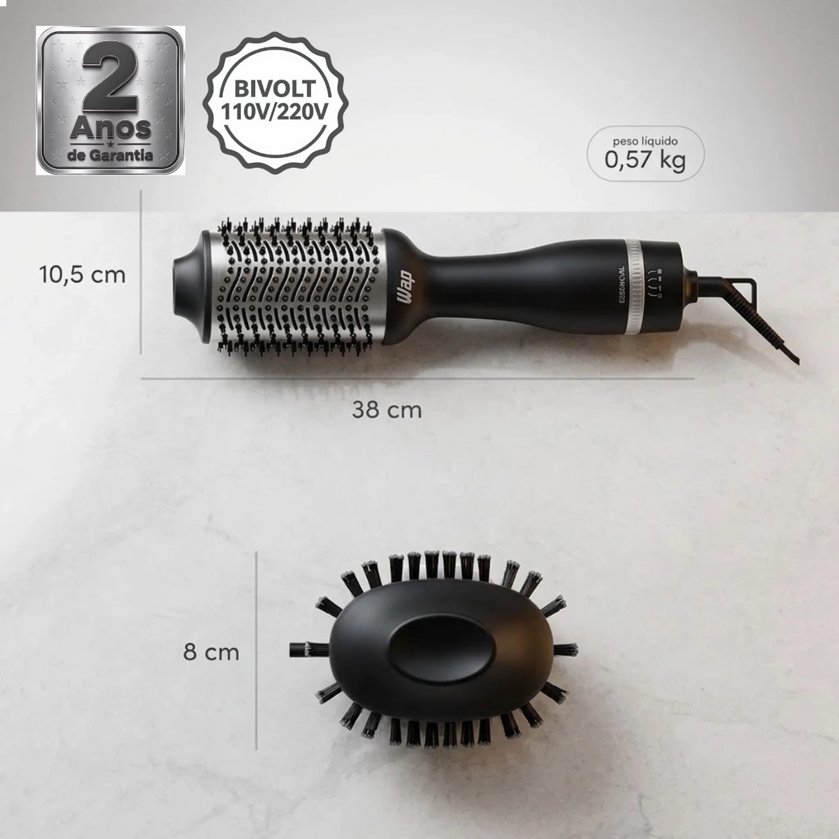 ESCOVA SECADORA 4 EM 1 BIVOLT WAP ESSENCIAL MULTICERDAS ESCOVA SECADORA 4 EM 1 BIVOLT WAP ESSENCIAL MULTICERDAS