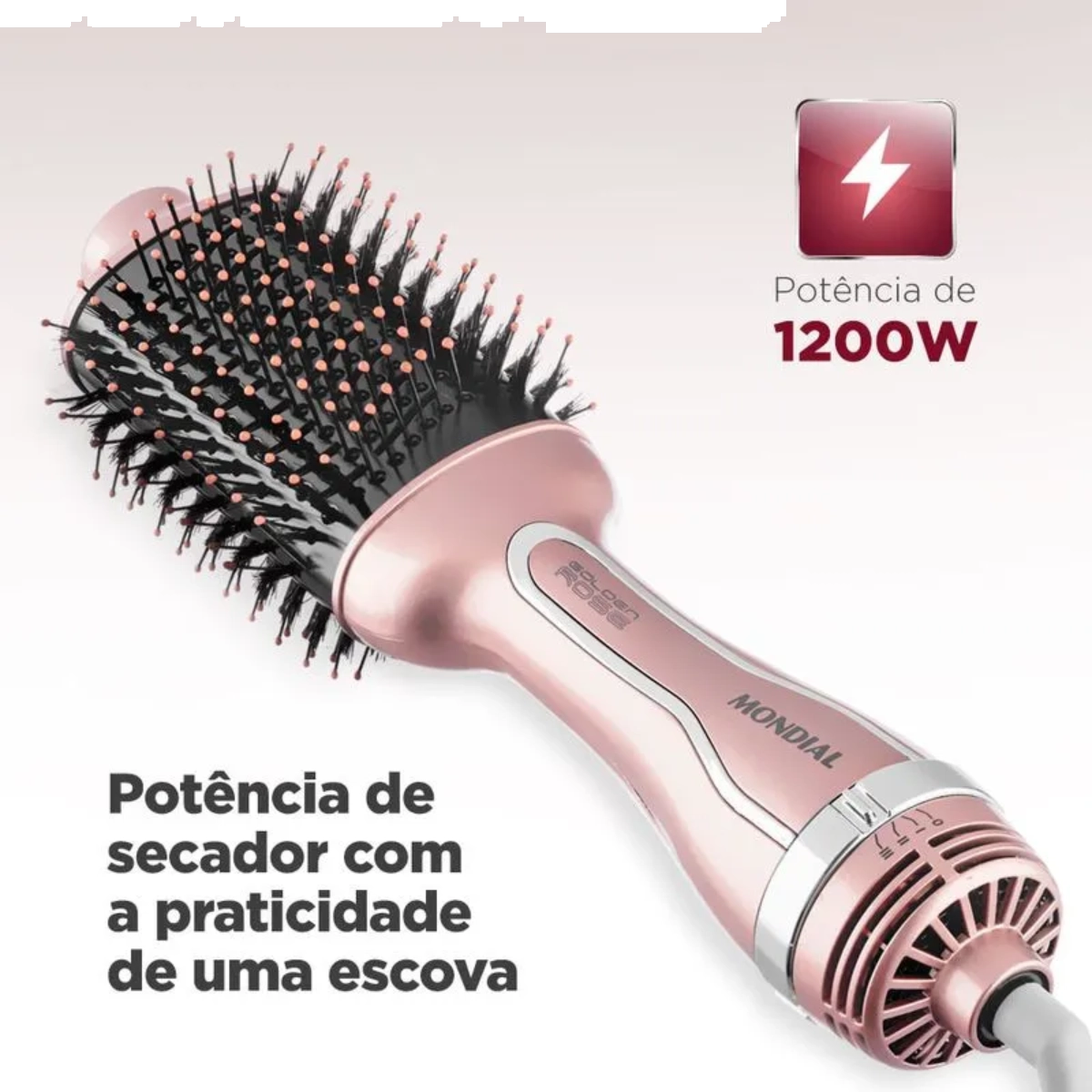 ESCOVA SECADORA E ALISADORA MONDIAL GOLDEN ROSE ES-02 1200W
