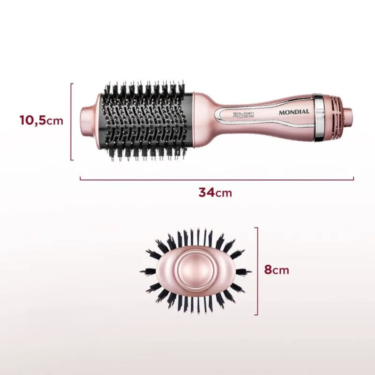 ESCOVA SECADORA E ALISADORA MONDIAL GOLDEN ROSE ES-02 1200W