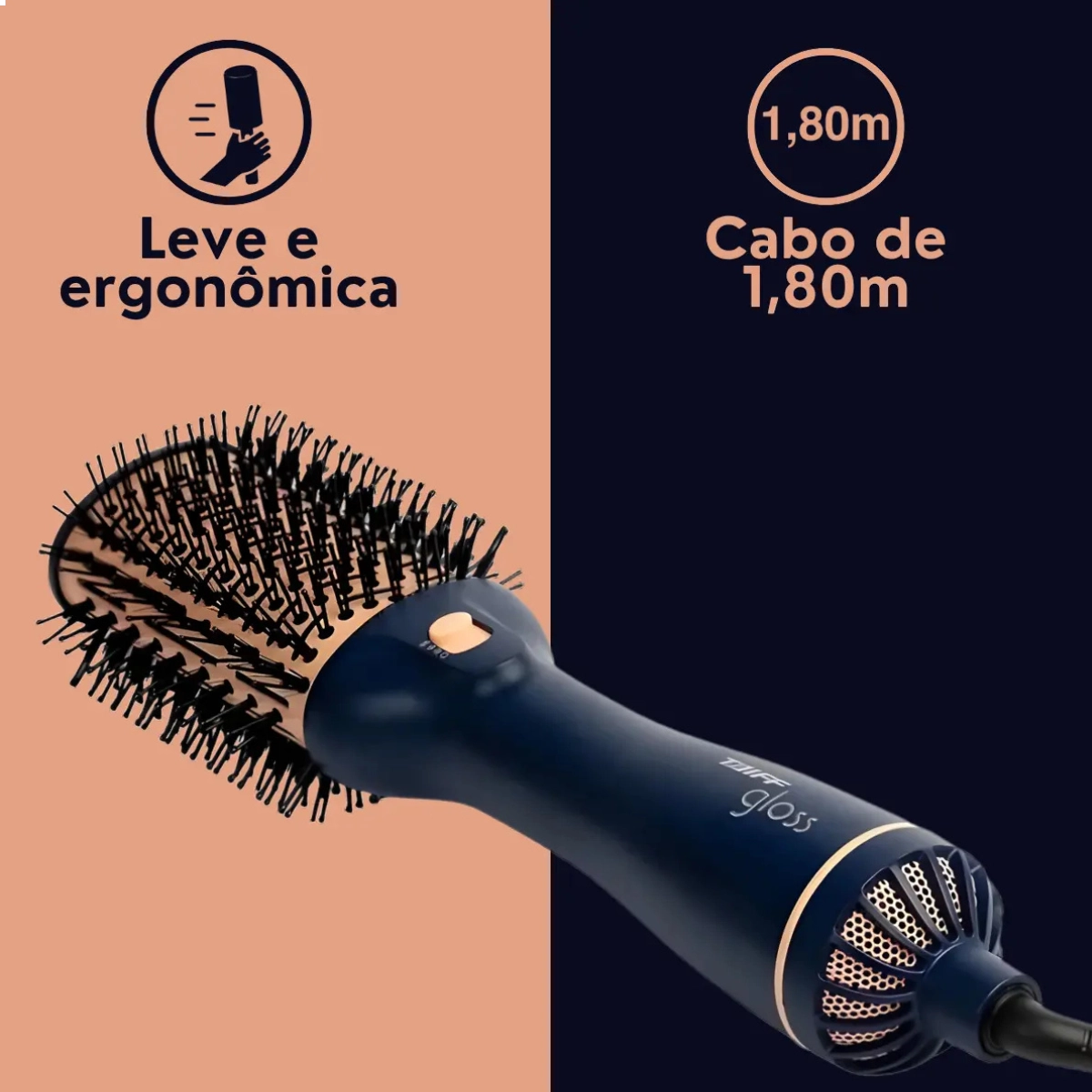 ESCOVA SECADORA MODELADORA TAIFF NYLON GLOSS AZUL BIVOLT 1200W ESCOVA SECADORA MODELADORA TAIFF NYLON GLOSS AZUL BIVOLT 1200W