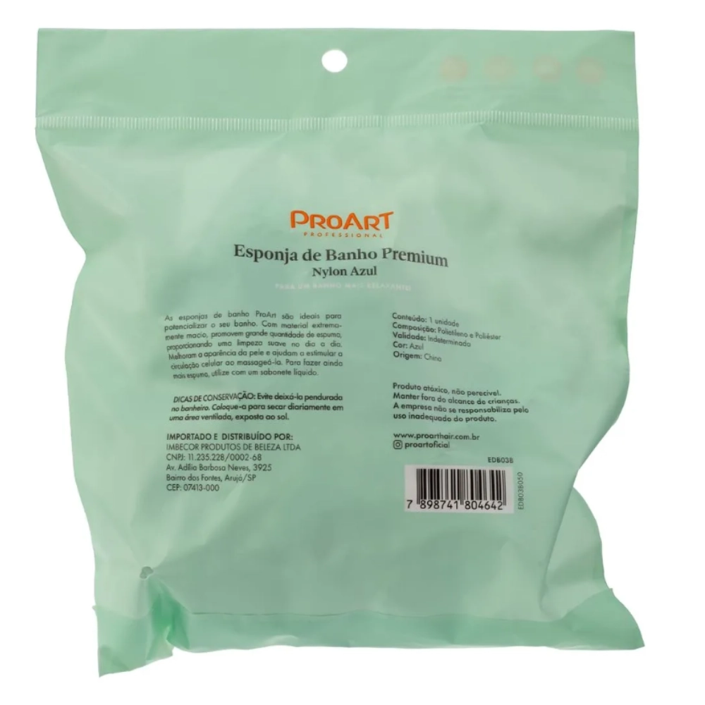 Esponja de Banho Bucha Azul Premium - Proart