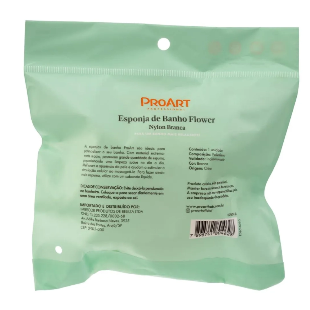 Esponja de Banho Bucha Branca Flower - Proart