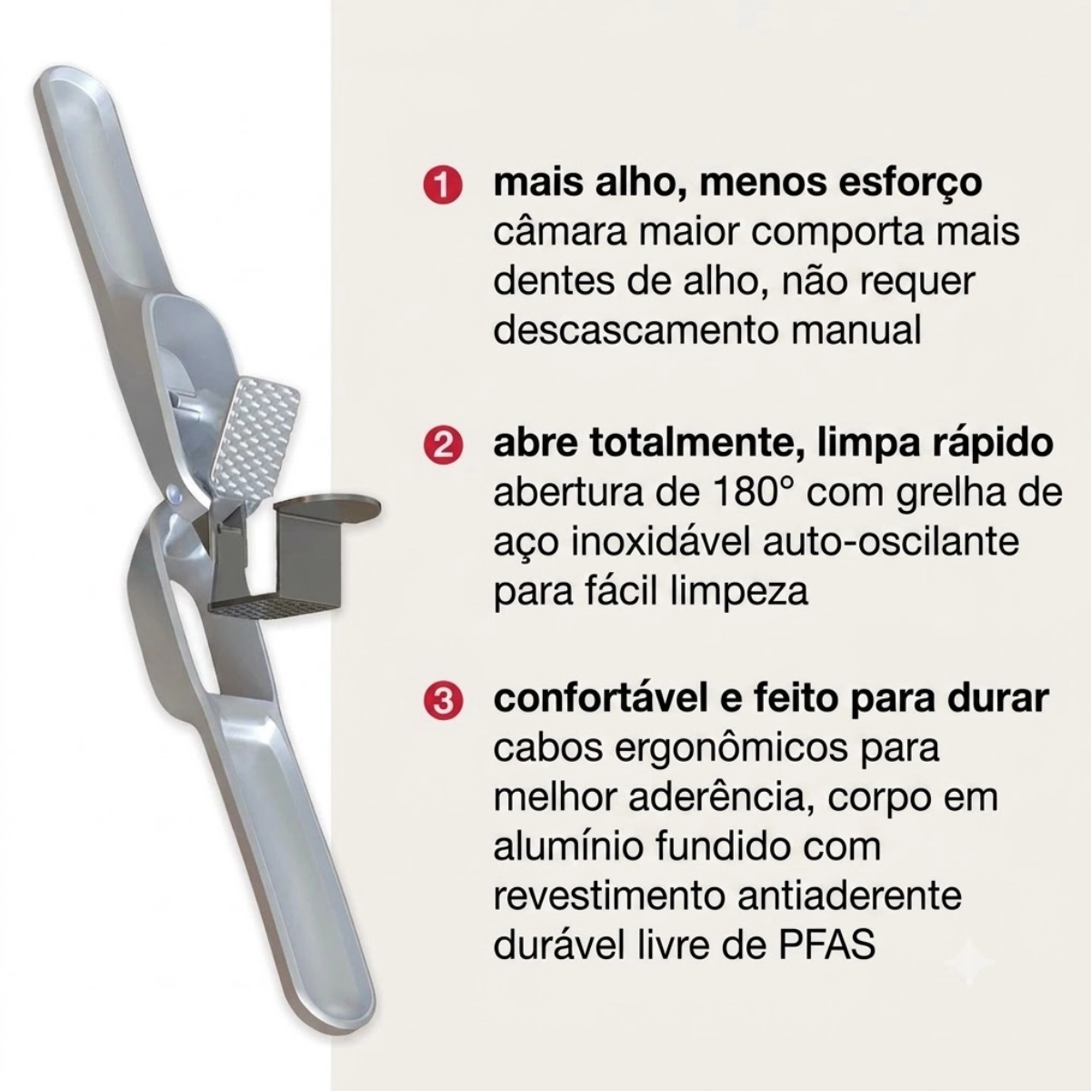 Espremedor de Alho Profissional em Alumínio 4.0 Susi Zyliss Espremedor de Alho Profissional em Alumínio 4.0 Susi Zyliss
