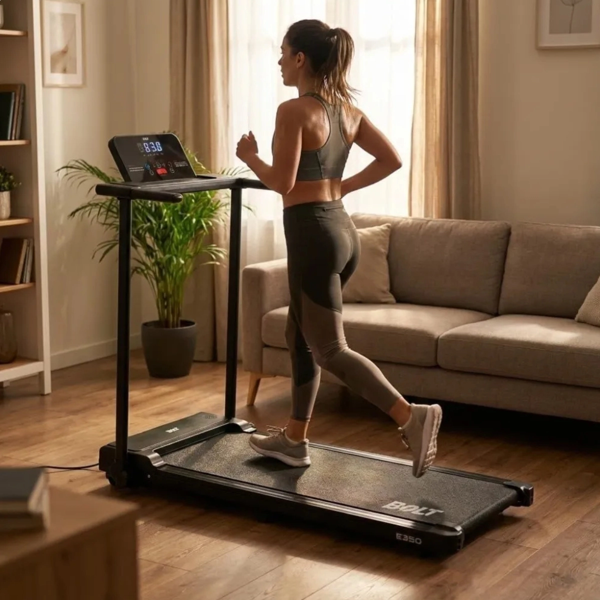 ESTEIRA ERGOMÉTRICA DOBRÁVEL 100KG VIBRATÓRIA 220V 2X1 BOLT E-350 