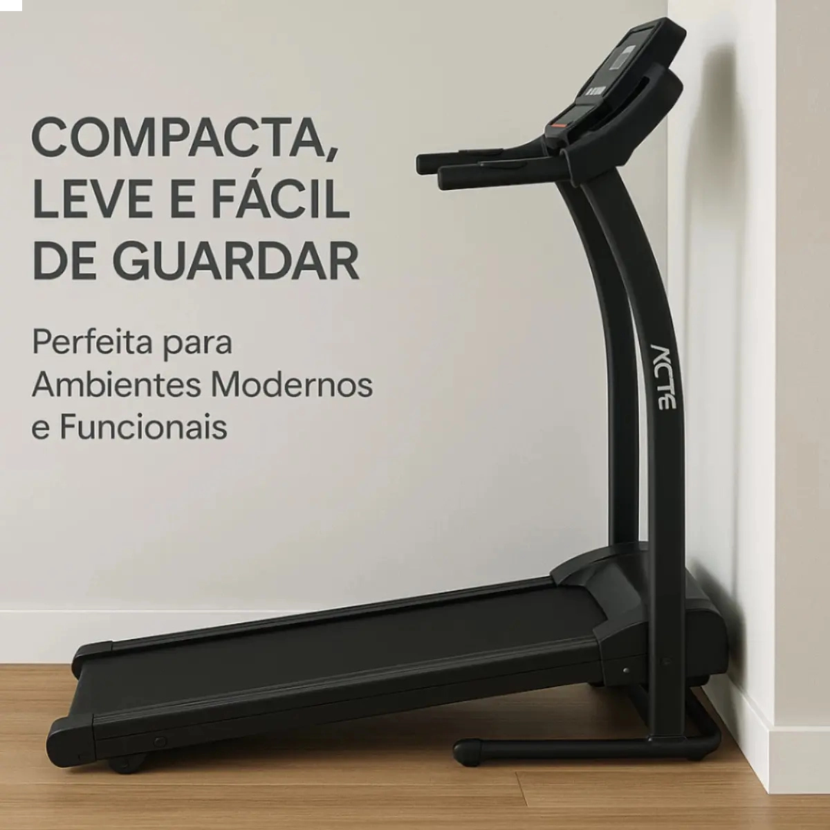 ESTEIRA ESPORTIVA DOBRAVEL ACTE PRETA SUPORTA ATE 120KG PAINEL LCD