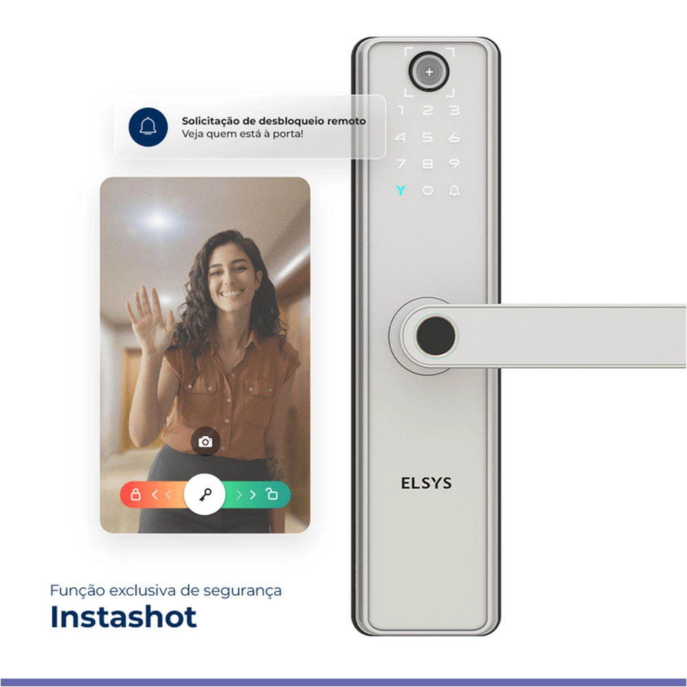 FECHADURA DIGITAL SAX DE EMBUTIR ELSYS COM CAMERA WI-FI E ABERTURA BIOMETRICA PRATA FECHADURA DIGITAL SAX DE EMBUTIR ELSYS COM CAMERA WI-FI E ABERTURA BIOMETRICA PRATA