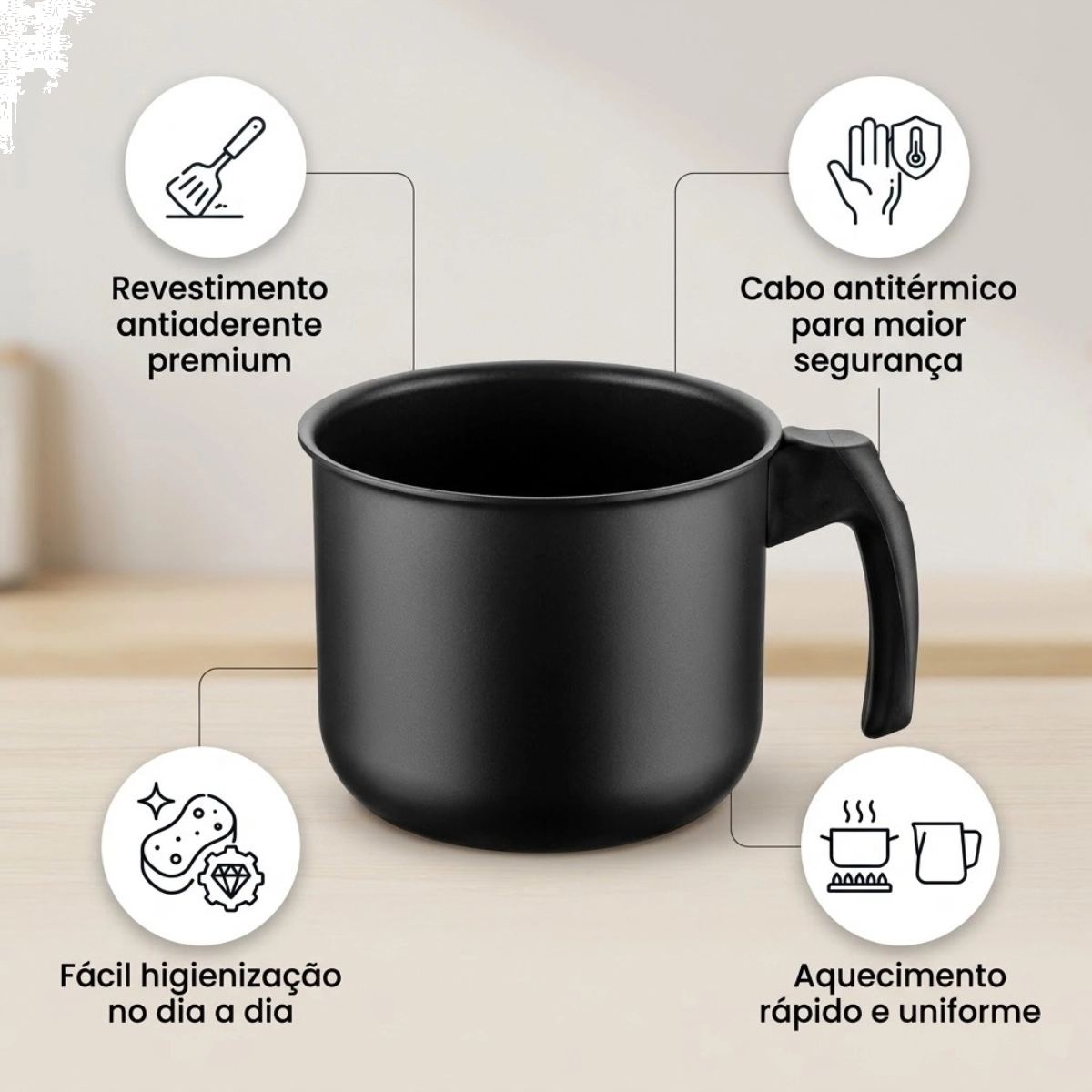FERVEDOR CANECÃO LEITEIRA ALUMÍNIO ANTIADERENTE 14 ALOESTE FERVEDOR CANECÃO LEITEIRA ALUMÍNIO ANTIADERENTE 14 ALOESTE