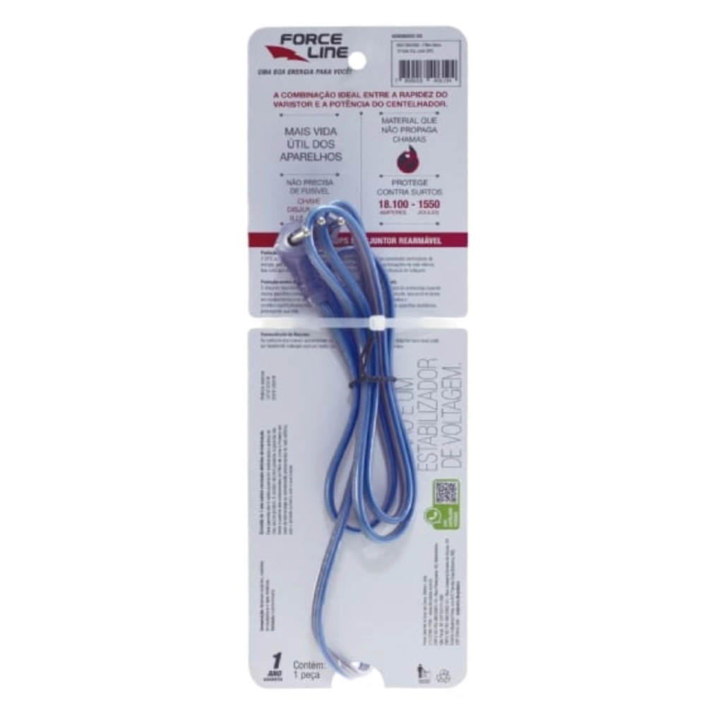 FILTRO DE LINHA 10 TOMADAS COM DPS PLUS TRANSPARENTE PLUG 90