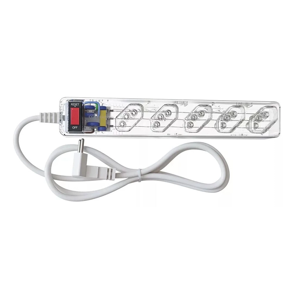 FILTRO DE LINHA + DPS ICLAMPER 5 TOMADAS LCF TRANSPARENTE