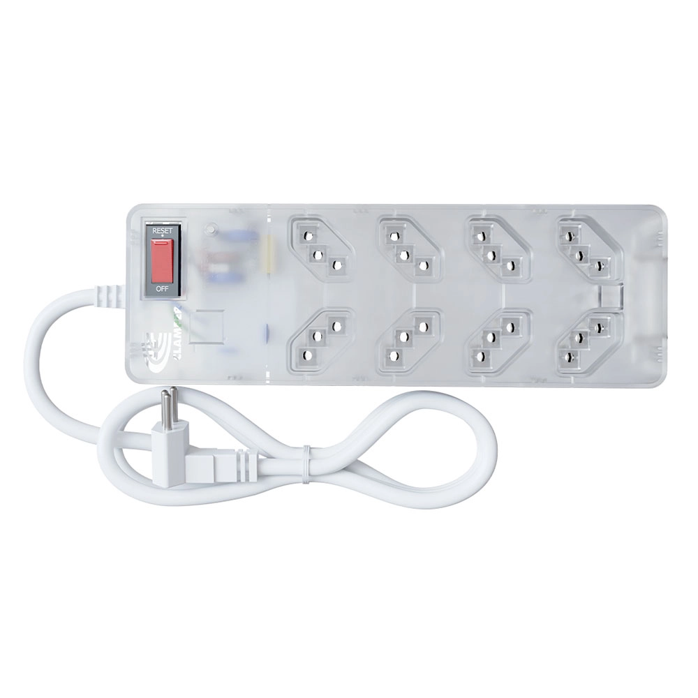 Filtro de Linha + Dps Iclamper 8 Tomadas Lcf Transparente