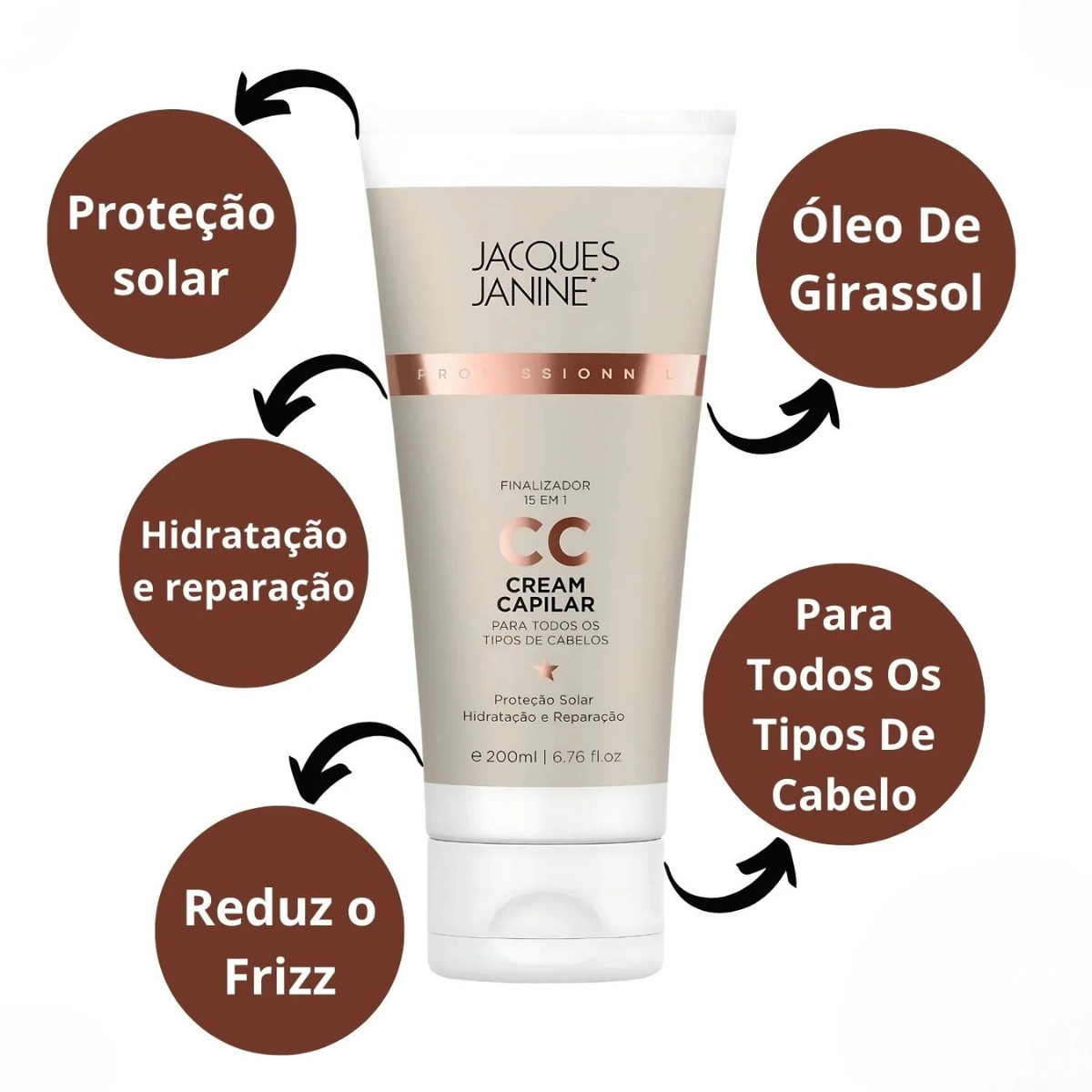 FINALIZADOR CAPILAR CC CREAM JACQUES JANINE 15 EM 1 150ML