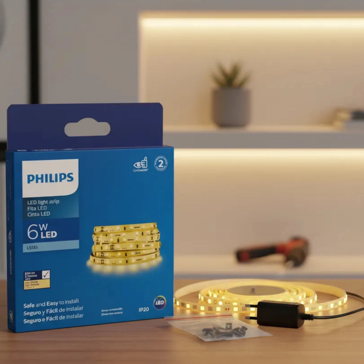 FITA LED PHILIPS 6W 5 METROS 24V 2700K 600 LUMENS