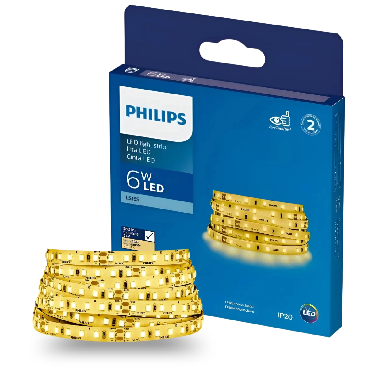 FITA LED PHILIPS 6W 5 METROS 24V 2700K 600 LUMENS