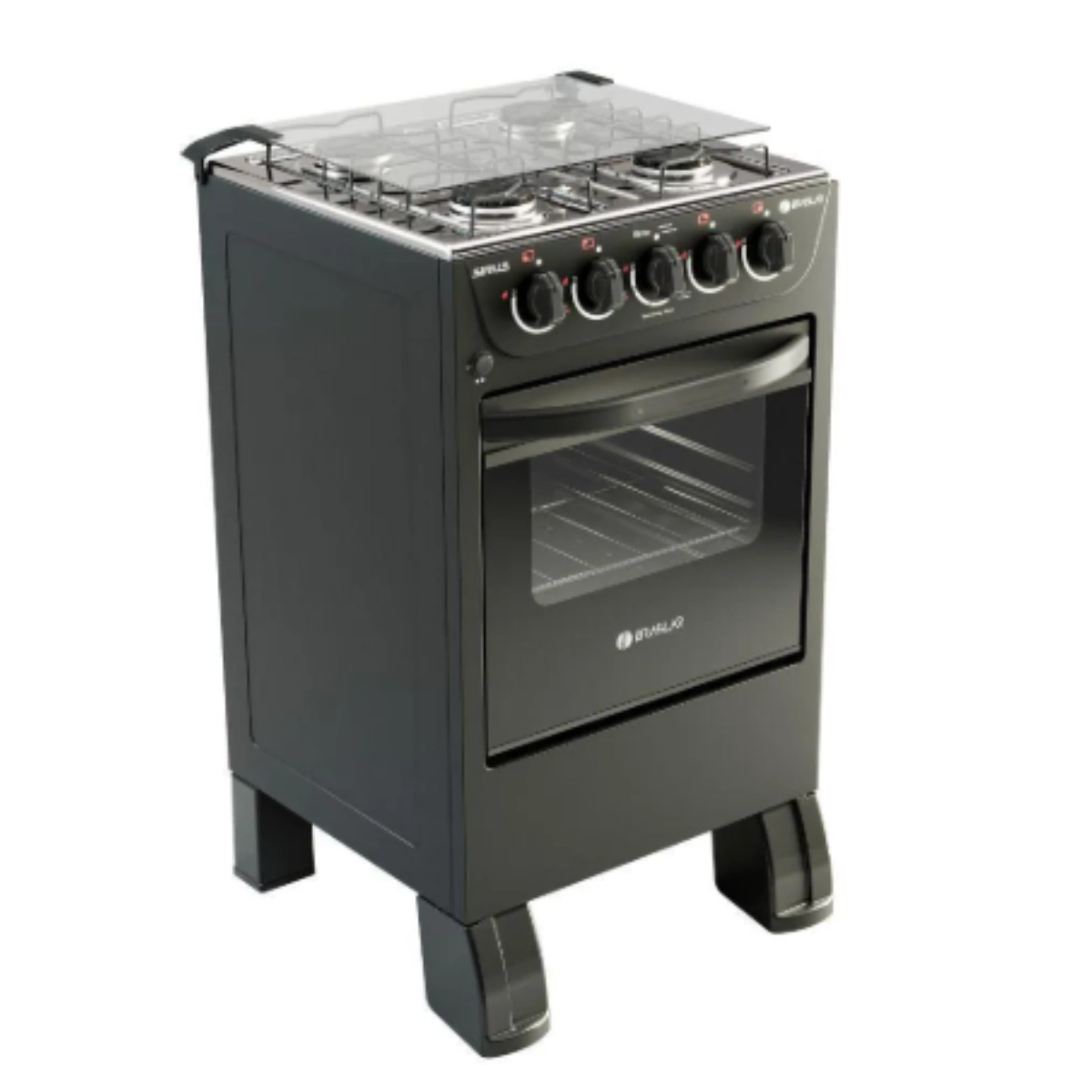 Fogão 4 Bocas Braslar Sirius Plus Preto Bivolt Compacto e Potente