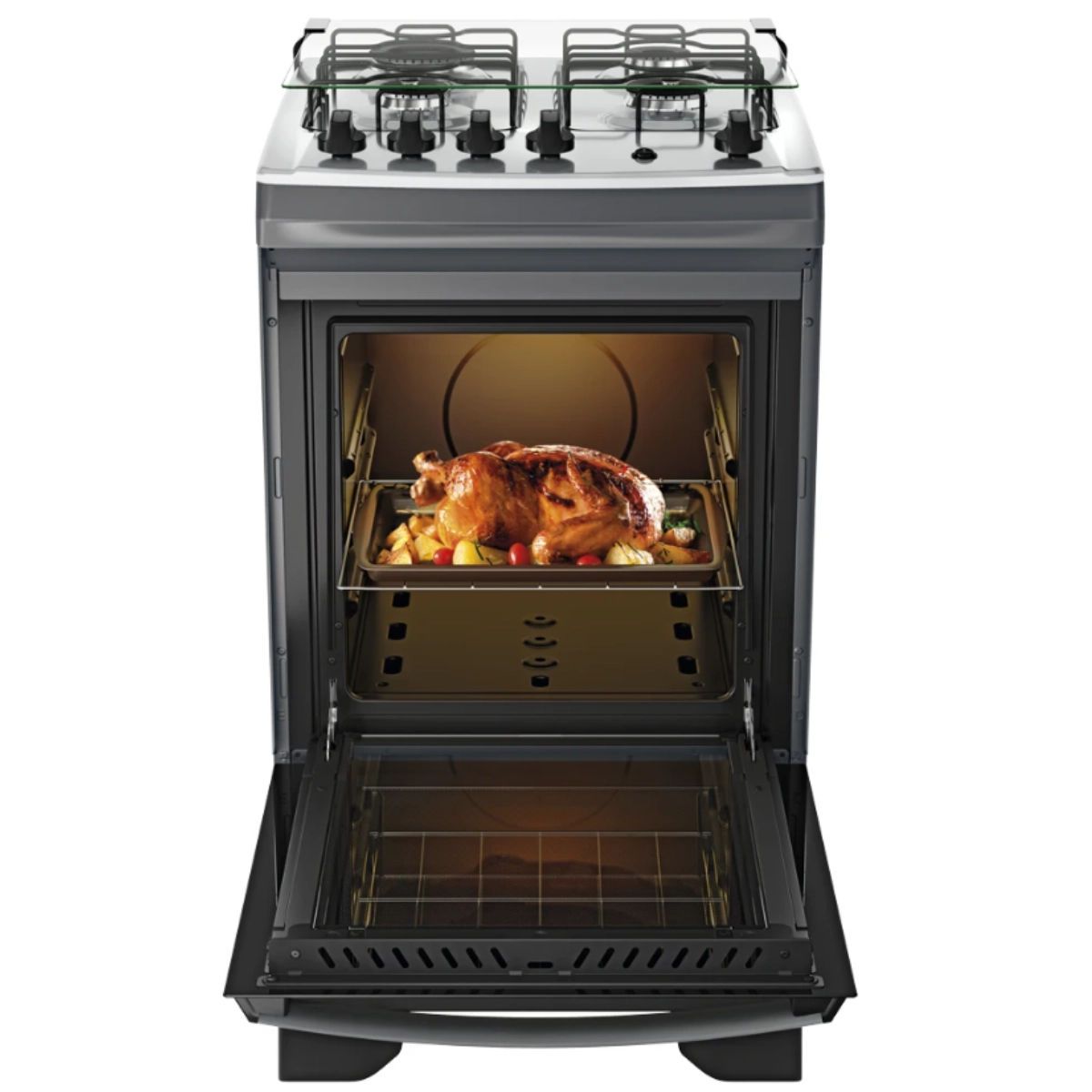 Fogão 4 Bocas Titanium com Mesa Inox Dako Supreme - bivolt 