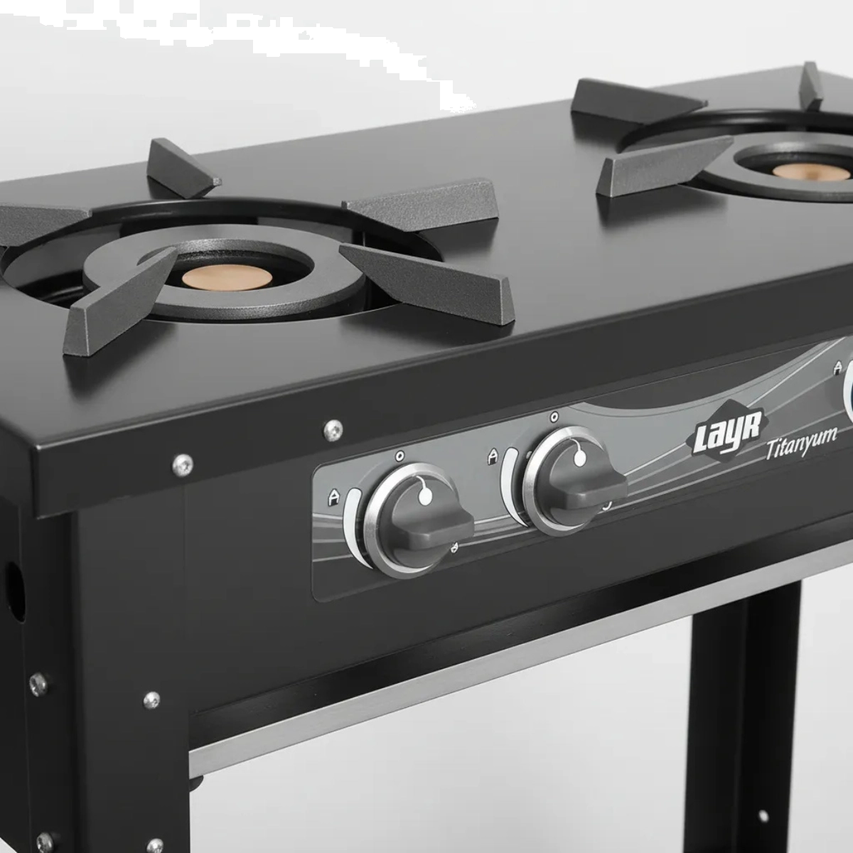 FOGÃO A GÁS TITANYUM ESMALTADO INDUSTRIAL 2 BOCAS PRETO GLP LAYR