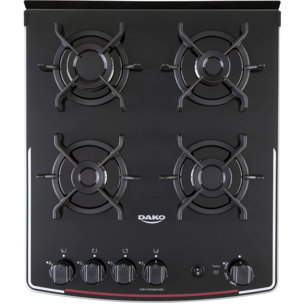 Fogão Dako Supreme Glass Branco 4 Bocas Com Mesa De Vidro 110V/220V Fogão Dako Supreme Glass Branco 4 Bocas Com Mesa De Vidro 110V/220V