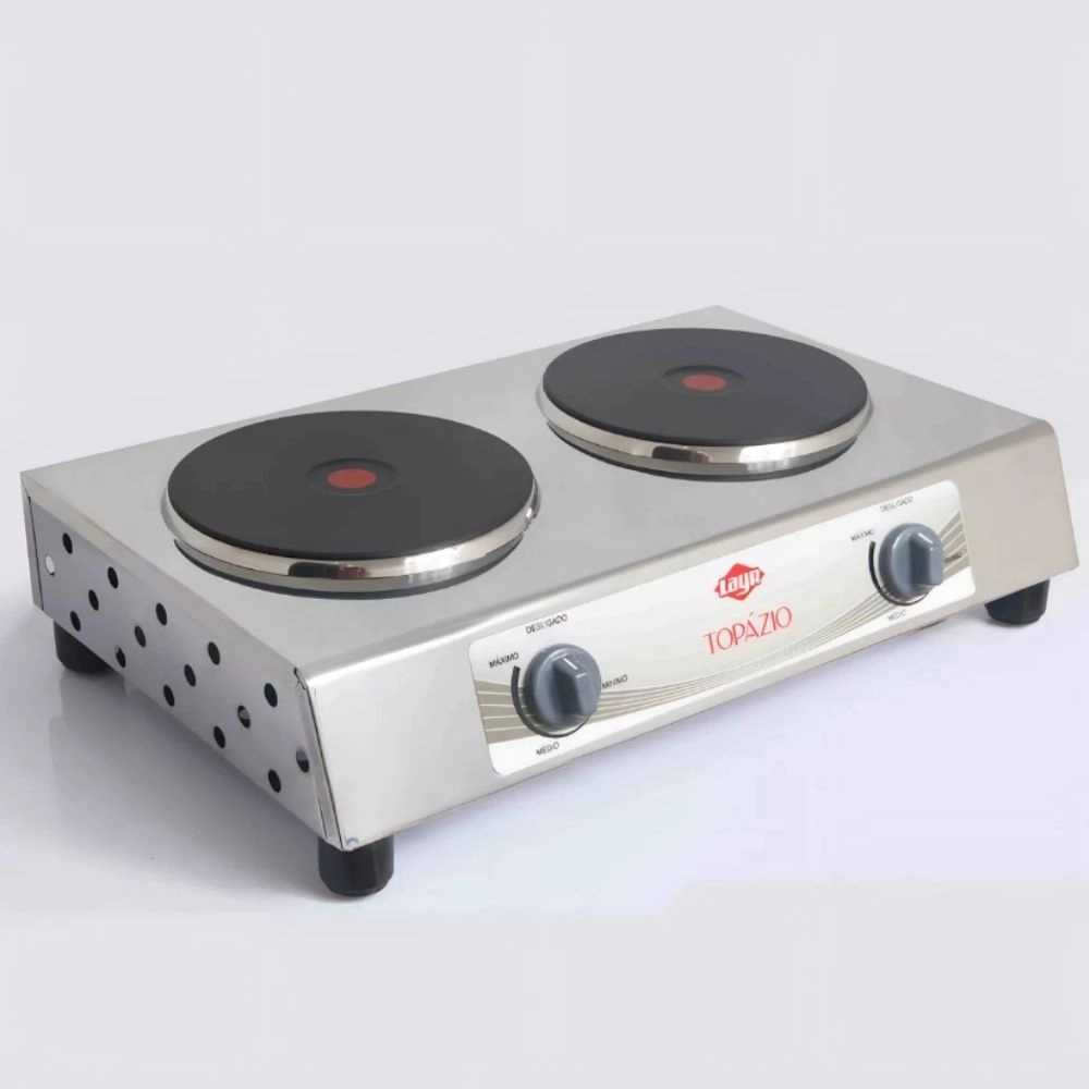 Fogão Elétrico Layr Topázio 00666 4.0 2 Bocas Topazio 00666 Aço Inox 220v 