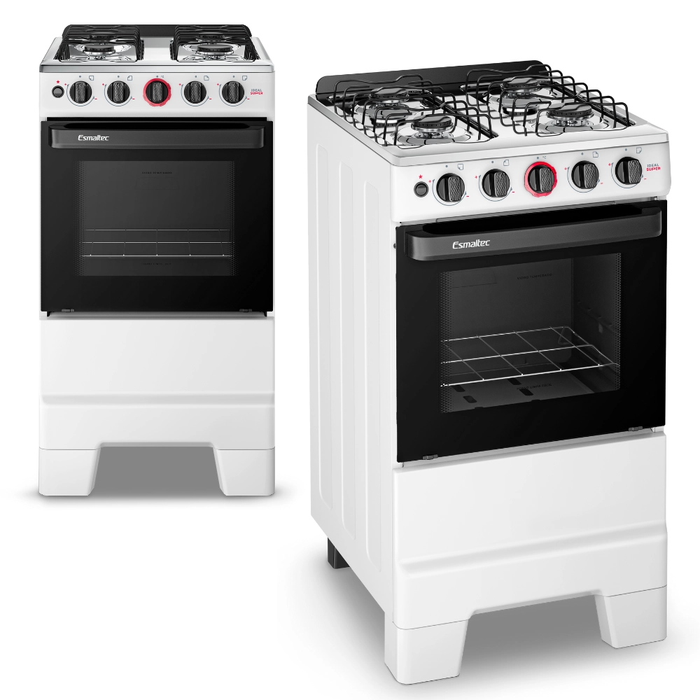 Fogão Esmaltec Ideal Super 4 Bocas Automático F4IAB Branco
